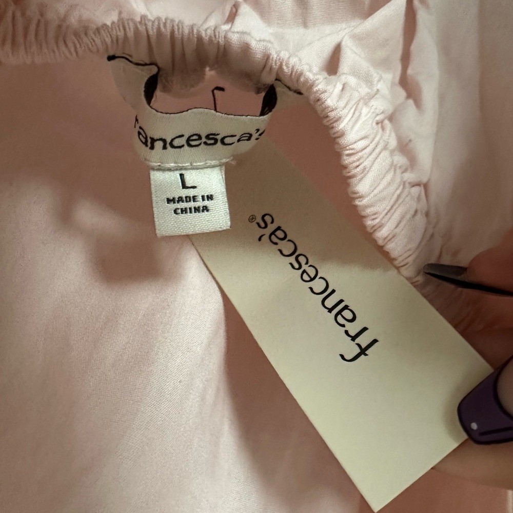 Francesca's Kelly Bow Back Ric Rac Pattern Mini Dress, Large - Picture 6 of 7